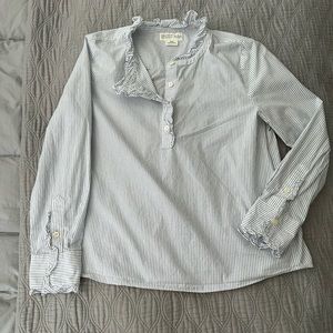 Kate Spade Broome Street Ruffle Trim Button-down, Size M